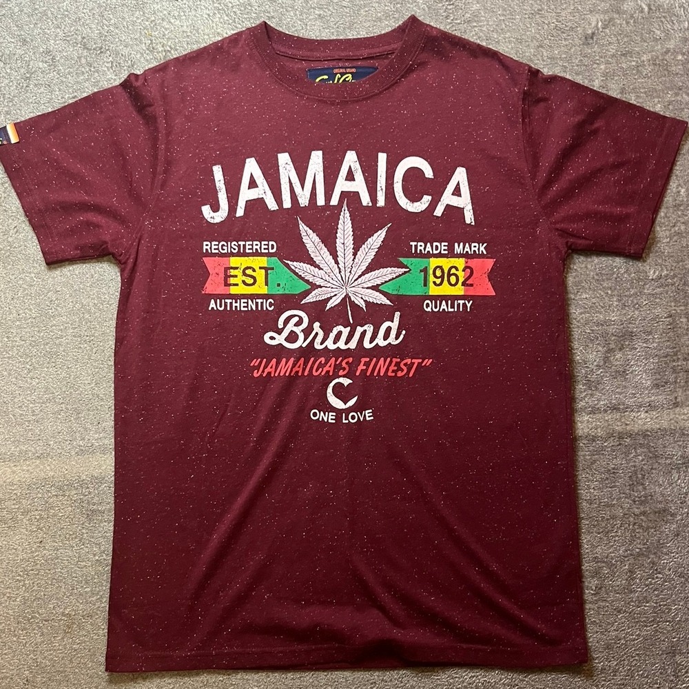 Surf Classic Jamaica One Love Graphic T-Shirt Cannabis Mens Medium Stoner Hippie